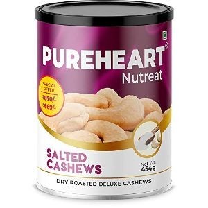 Pureheart deluxe cashew salted jar 454gm
