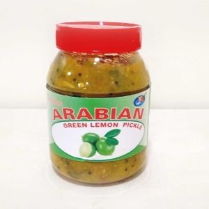 Indo arabian green lime pickle 450 gm bott