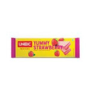 Unibic yummy strawberry wafers 75g