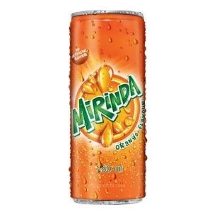 Mirinda orange flavour 250ml tin
