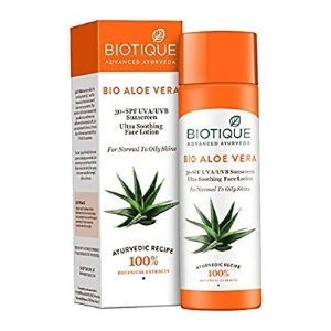 Biotique aloe vera 50 ml face and body sun lotion