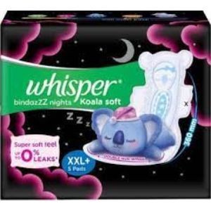 Whisper bindazzz nights koala soft xxl+ 5 pads