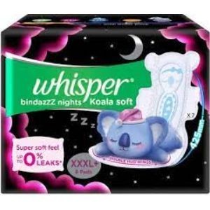 Whisper bindazz nights  koala soft xxxl+ 8 pads