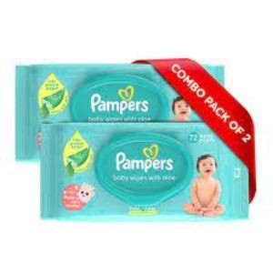 PAMPERS BABY WIPES WITH ALOE 72N*2