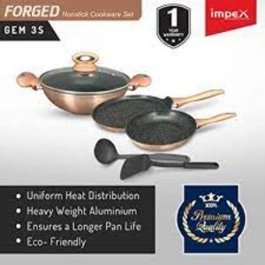 Impex nonstick forged cookware 3pc set gem 3s