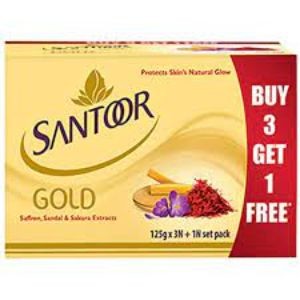 Santoor gold saffron,sandal&sakura ext soap 3x125gmget 1x125g