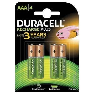 Duracell rechargable batteries aaa750 4bl