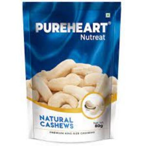 Pureheart nutreat natural cashews 80g pouch