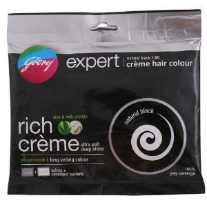 Godrej expert rich crème hair colour natural black 12g+12ml