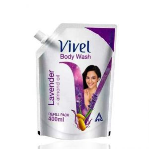 Vivel body wash lavender+almond oil refill pack 400ml