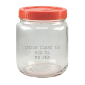 PG GLASS JAR 500 M.L WITH PLASTIC LID