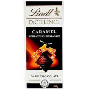 LINDT EXCELLENCE DARK CHOCOLATE WITH CARAMEL AND A TOUCH OF SEA SALT 100G