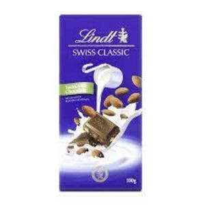 Lindt swiss classic milk chocolate with roasted almonds 100gm