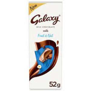 Galaxy milk chocolate with fruit & nut 52gm