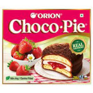 Orion Choco Pie Real Strawberry 12P