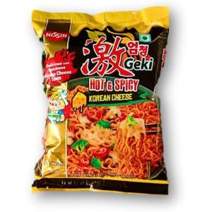 Nissin Geki Hot&Spicey Korean Cheese Veg Noodles 80Gm