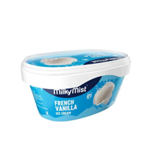 Milky Mist French Vanilla Ice Cream Oval Tub 1 Ltr