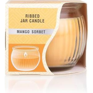 Iris Mango Sorbet Ribbed Jar Candle  110 Gm