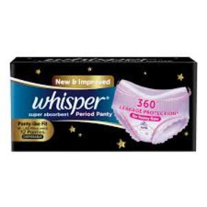 Whisper Bindazzz Nights Period Panty M-L (60-100 Cm 12 Panties