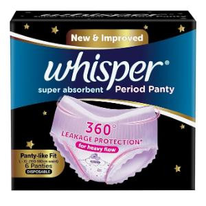 Whisper Super Absorbent Period Panty Panty Like Fit  L-Xl 6S