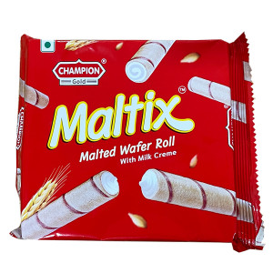 Champion Maltix Malted Wafer Roll With Milk Cream  60 Gm Imp