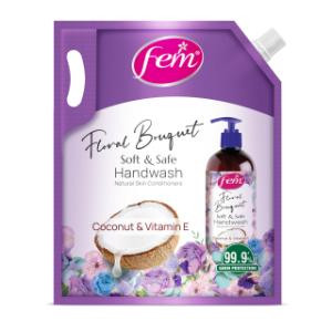 Fem Soft & Safe Coconut & Vit E Hand Wash 725Ml Floral Bouquet