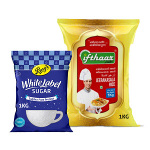 Ifthar Jeerakasala Rice 1Kg + Parry'S White Label Sugar 1Kg