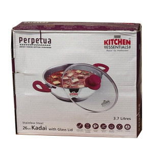 Kitchen Essentials Perpetua Ss Kadai W/Gl 24Cm