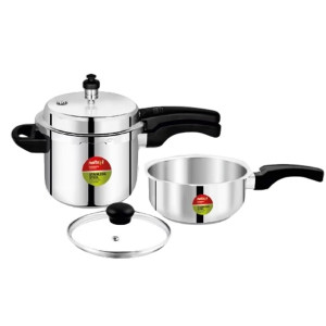 Nolta Hamaara Ss Pressure Cooker 5L+3L Combo Set