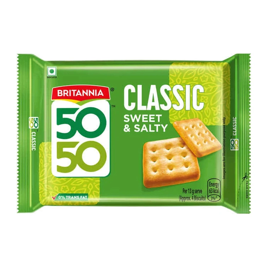 Britannia Classic 50-50 Sweet & Salty Biscuit 140.6Gm