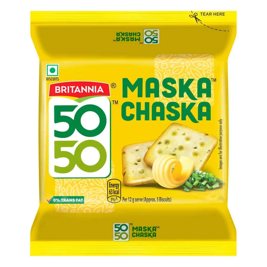 Britannia 50-50 Maska Chaska Biscuits 114.1Gm