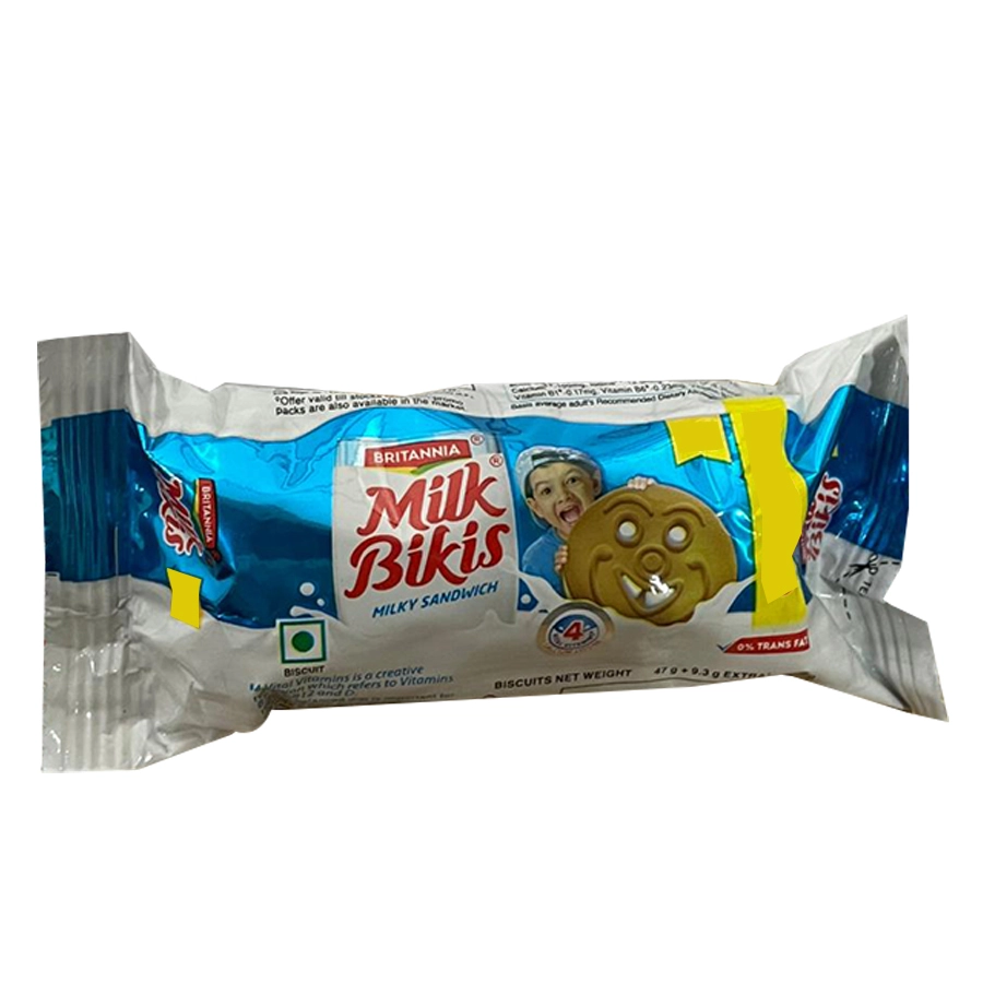 Britannia Milk Bikis Milky Sandwich Biscuits 56.3G