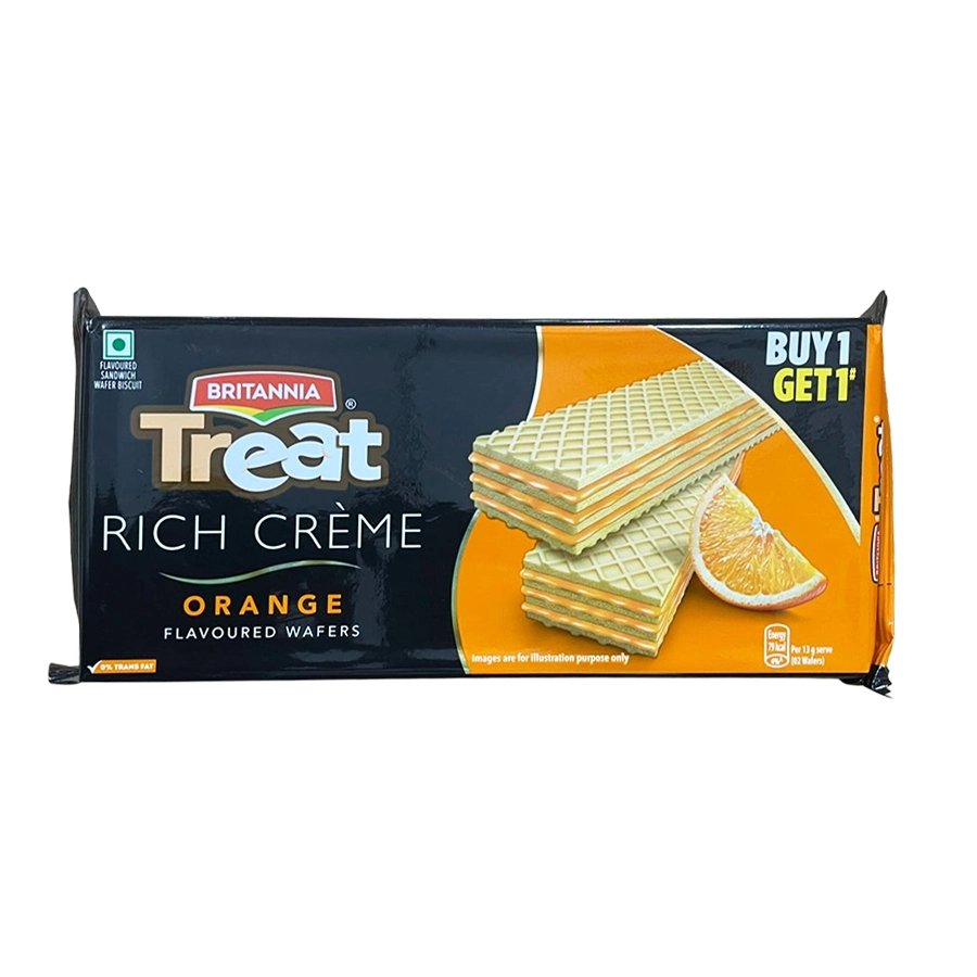 Britannia Treat Rich Creme Wafers Orange Flav 50G