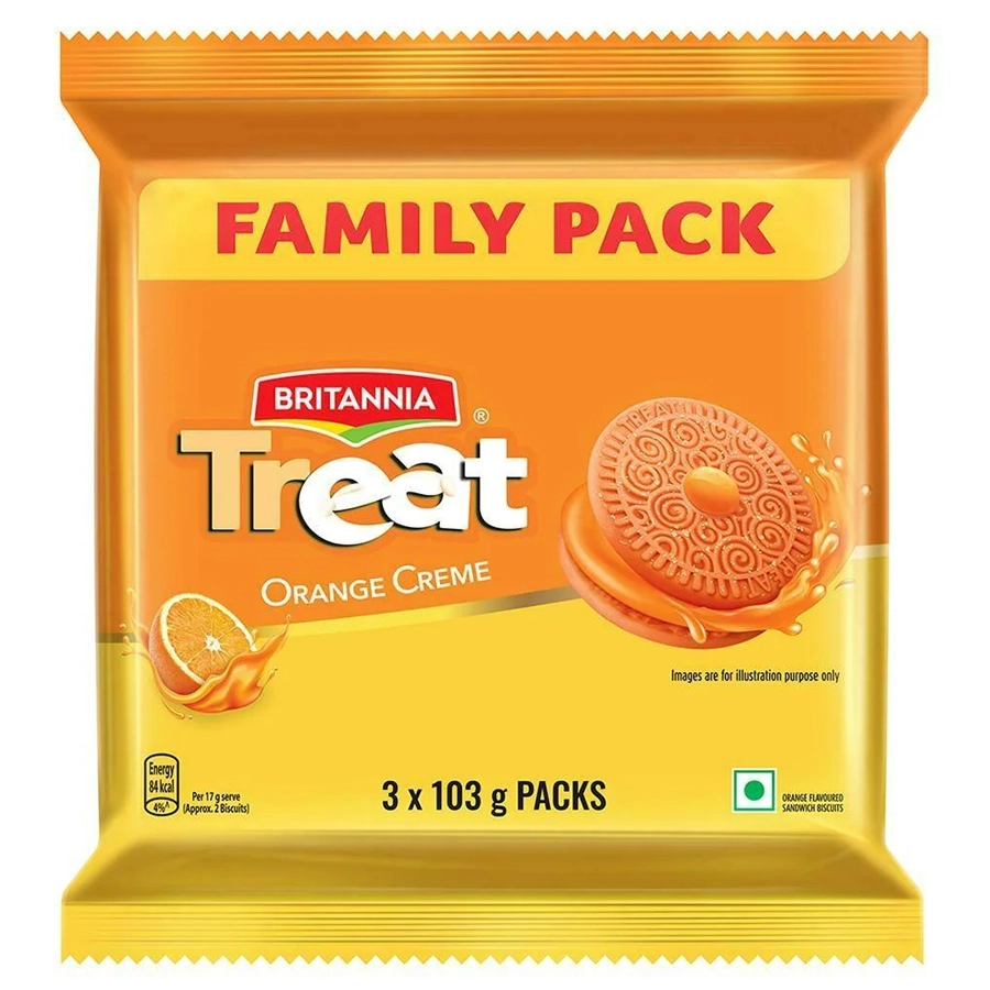 Britannia Treat Orange Creame 3 X 103Gm Packs