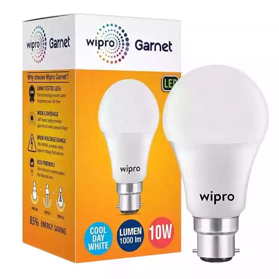 Wipro Garnet 10W 3D Led Bulb 1000Lumen 6500K B22