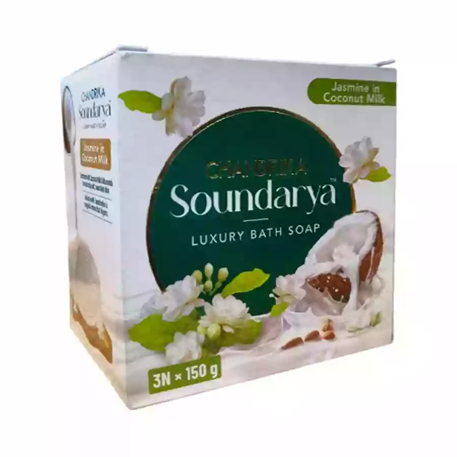 Chandrika Soundarya Luxury Bath Soap 450 Gm Jasmine (3*150)
