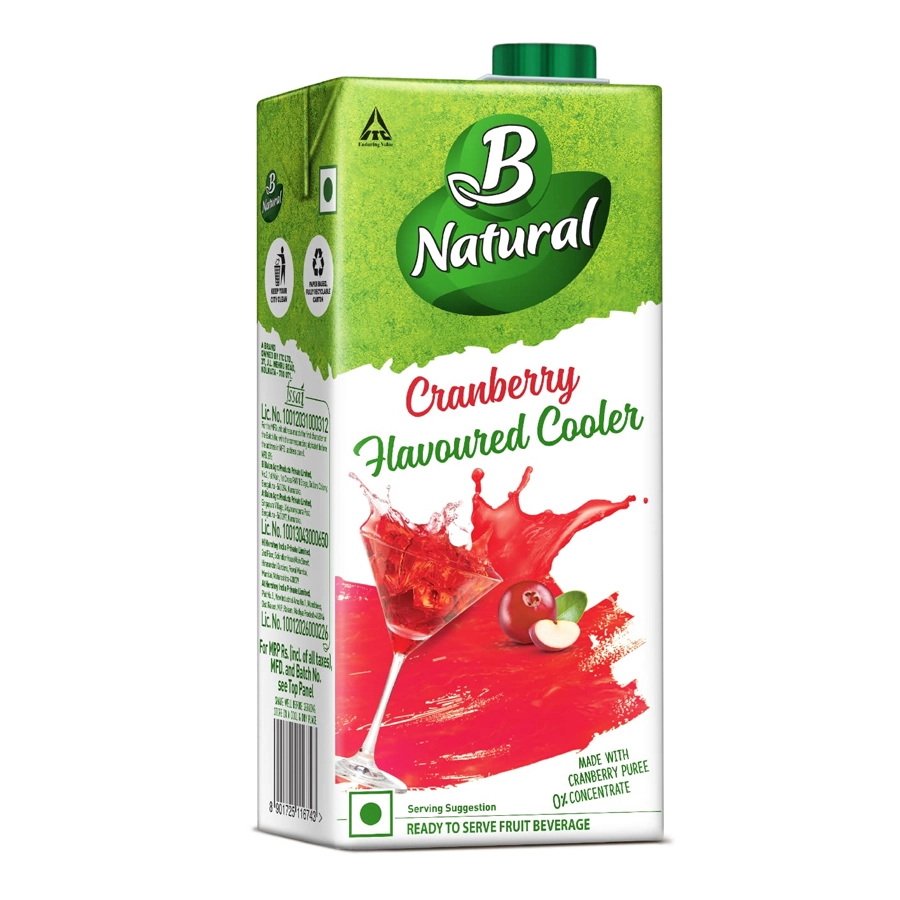 B Natural Cranberry Flavoured Cooler 1 L