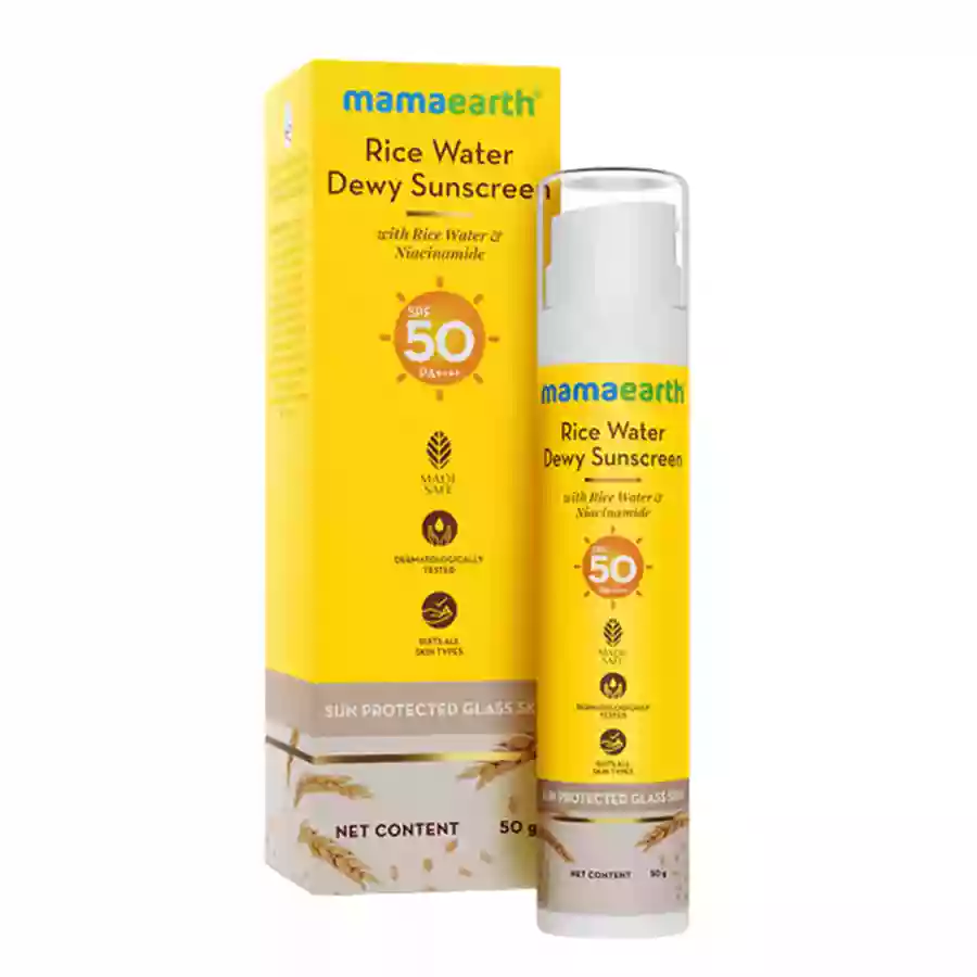 Mamaearth Rice Water Dewy Sunscreen Spf 50 Pa++++ 50 G