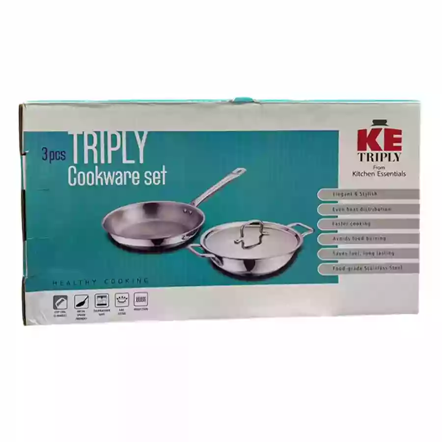 Kitchen Essentials Tri Ply Cookware Set 3Pcs