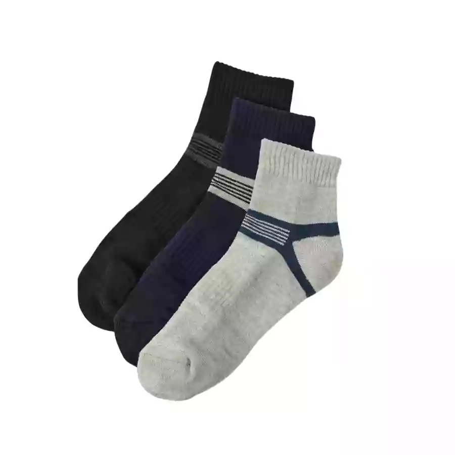Branded Ankle 3 Pair Socks